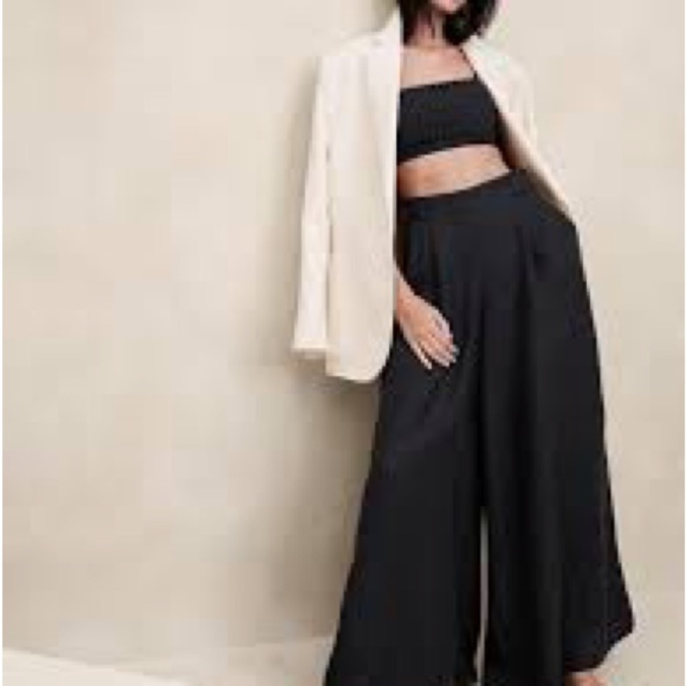 Banana Republic Black Wide-Leg Pants